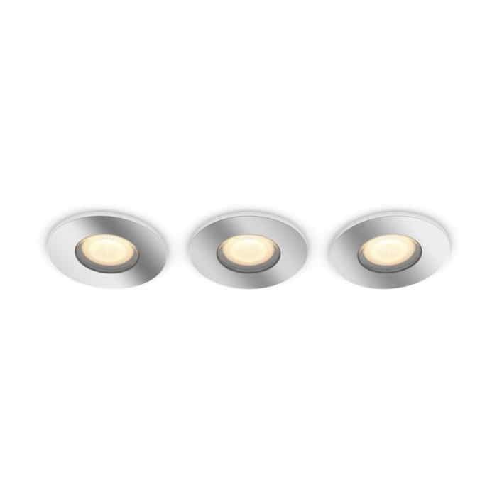 Empotrable Adore Philips HUE White Ambiance Aluminio PACK 3L IP44 & Dimmer Zigbee & BT