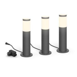 Bajo Voltaje 12V Baliza Pincho Utrecht Antracita Base 3Pk 2700ºK Philips