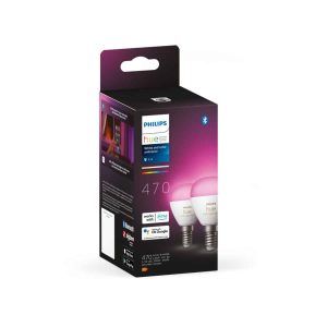 Bombilla Philips HUE White&Color Esférica E14 Pack Doble Zigbee & BT