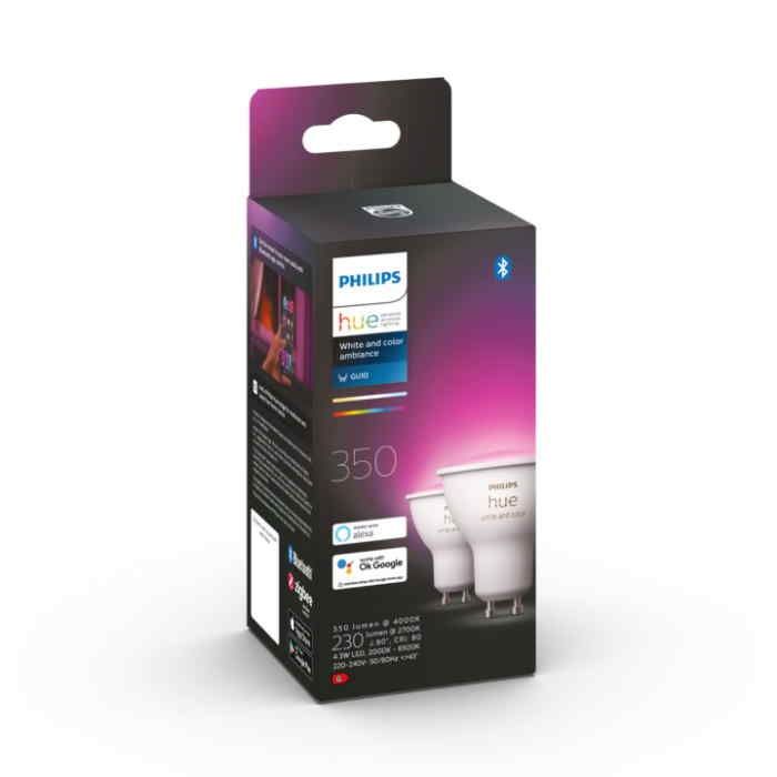 Bombilla Philips HUE White&Color GU10 Pack Doble Zigbee & BT