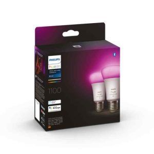 Bombilla Philips HUE White&Color E27 Pack Doble 1100lm Zigbee & BT