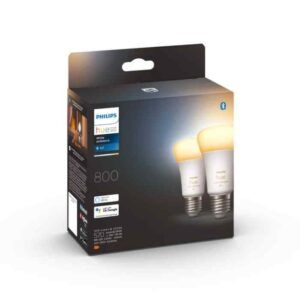 Bombilla Philips HUE White Ambiance E27 800lm Pack Doble Zigbee & BT