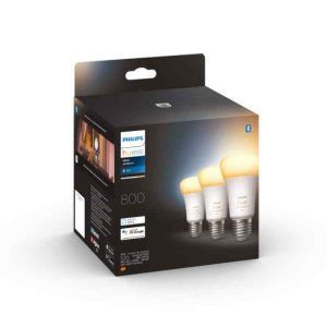 Bombilla Philips HUE White Ambiance E27 800lm Pack Triple Zigbee & BT