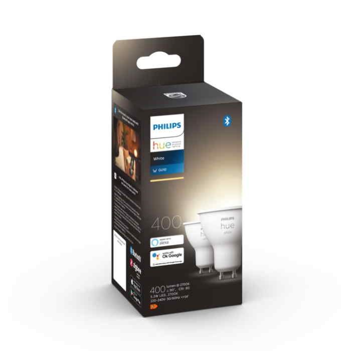 Bombilla Philips HUE White GU10 Pack Doble Zigbee & BT