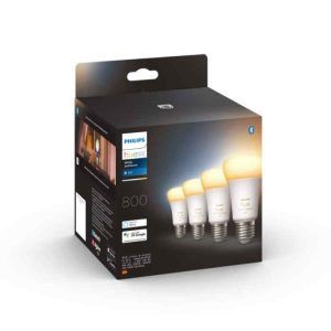 Bombilla Philips HUE White Ambiance E27 800lm Pack 4 Zigbee & BT