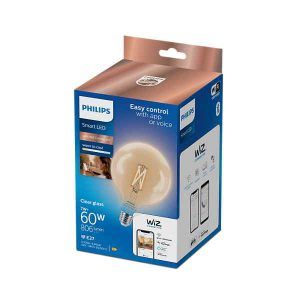 Bombilla Philips Smart Led Filamento Claro Globo G125 Ambiance E27 Pack Individual Wifi Con tecnología SpaceSense