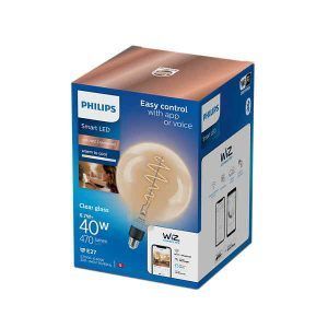 Bombilla Philips Smart Led Filamento Claro Globo G200 Ambiance E27 Pack Individual Wifi Con tecnología SpaceSense
