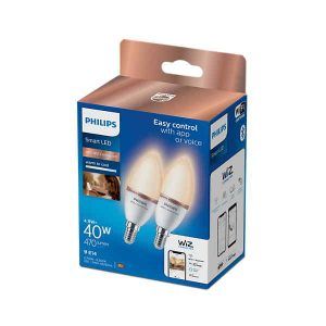 Bombilla Philips Smart Led Ambiance Vela C37 Pack Doble Wifi Con tecnología SpaceSense