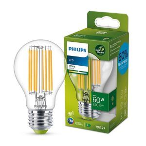 Bombilla Estándar Clara LED 840LM E27 (Cálida) Ultra Eficiente Philips