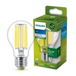 Bombilla Estándar Clara LED 840LM E27 (Neutra) Ultra Eficiente Philips