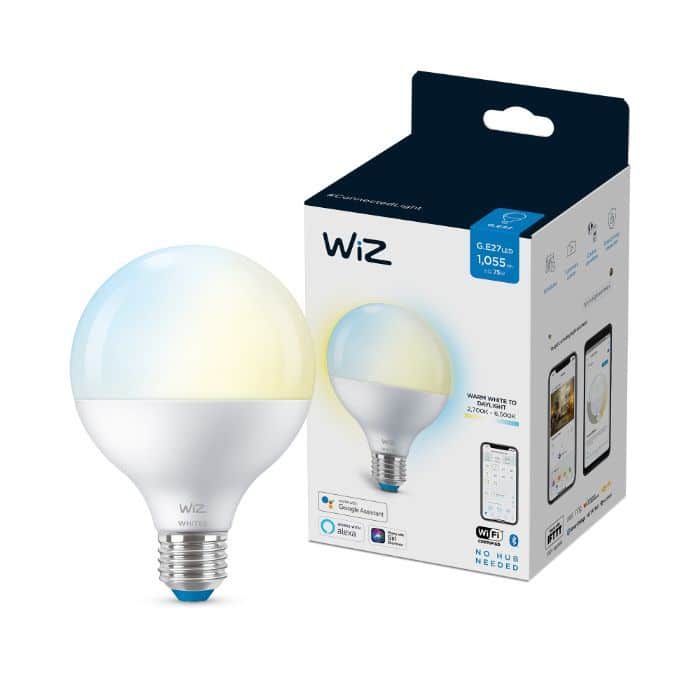 Bombilla WiZ Ambiance Globo G95 E27 Pack Individual Philips Wifi Con tecnología SpaceSense