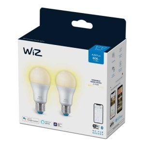 Bombilla WiZ White Estándar A60 E27 Pack Doble Philips Wifi Con tecnología SpaceSense