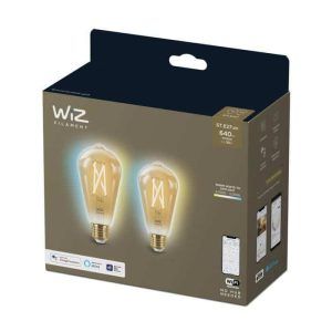 Bombilla WiZ Filamento Ámbar Pebetero ST64 Ambiance E27 Pack Doble Philips Wifi Con tecnología SpaceSense