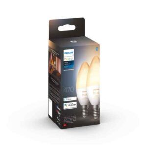 Bombilla Philips HUE White Ambiance Vela E14 Pack Doble Zigbee & BT