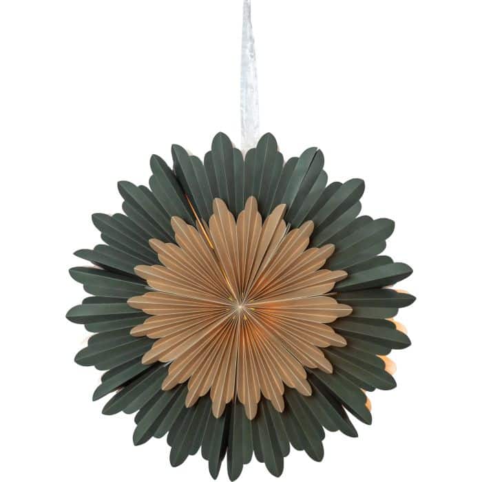Colgante Techo Flor Crystal Verde Luces Navidad