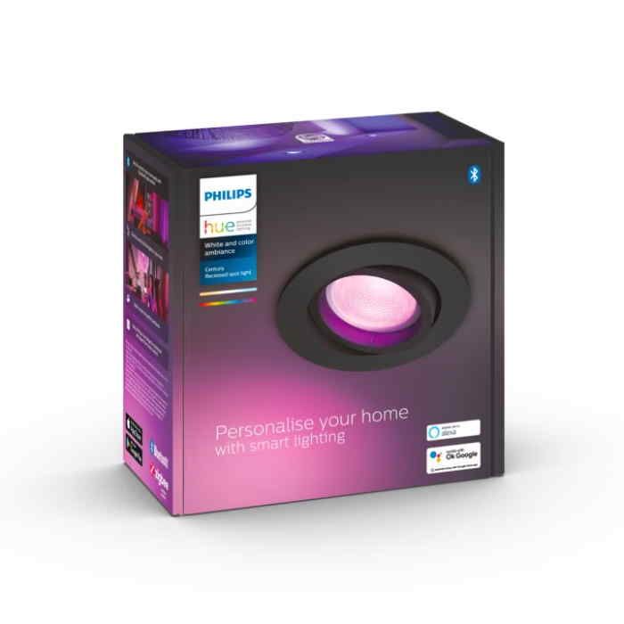 Empotrable Centura Philips HUE White&Color Redondo Negro Zigbee & BT