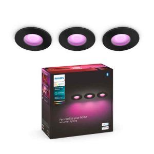 Empotrable Xamento Negro Philips HUE Color PACK 3L IP44 Zigbee & BT