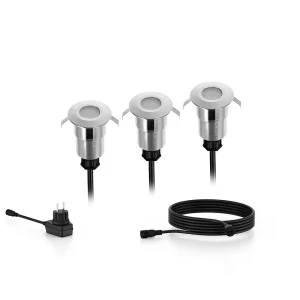 Bajo Voltaje 24V Foco Empotrable Spore Negro Base 3Pk 2700ºK Philips