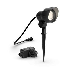 Bajo Voltaje 12V Foco Pincho Puled Negro Base 1Pk 2700ºK Philips