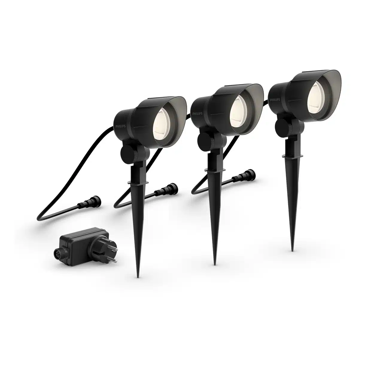 Bajo Voltaje 12V Foco Pincho Puled Negro Base 3Pk 2700ºK Philips