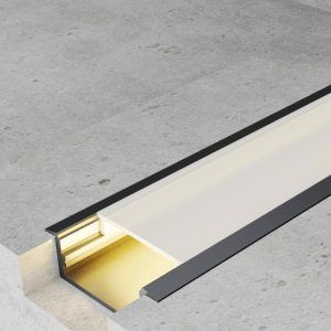 Perfil Especial Tira LED con Difusor Empotrar Glon Negro