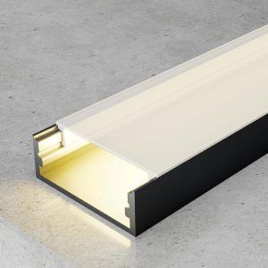 Perfil Especial Tira LED con Difusor Superficie Mini Negro