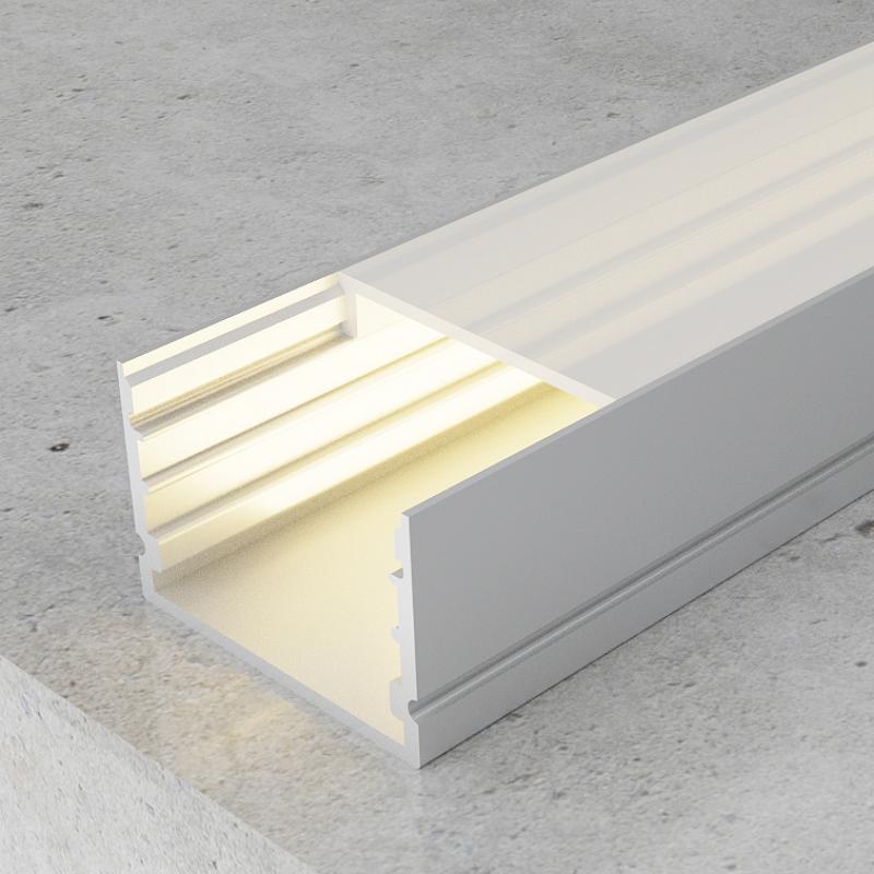 Perfil Especial Tira LED con Difusor Superficie Donar Gris
