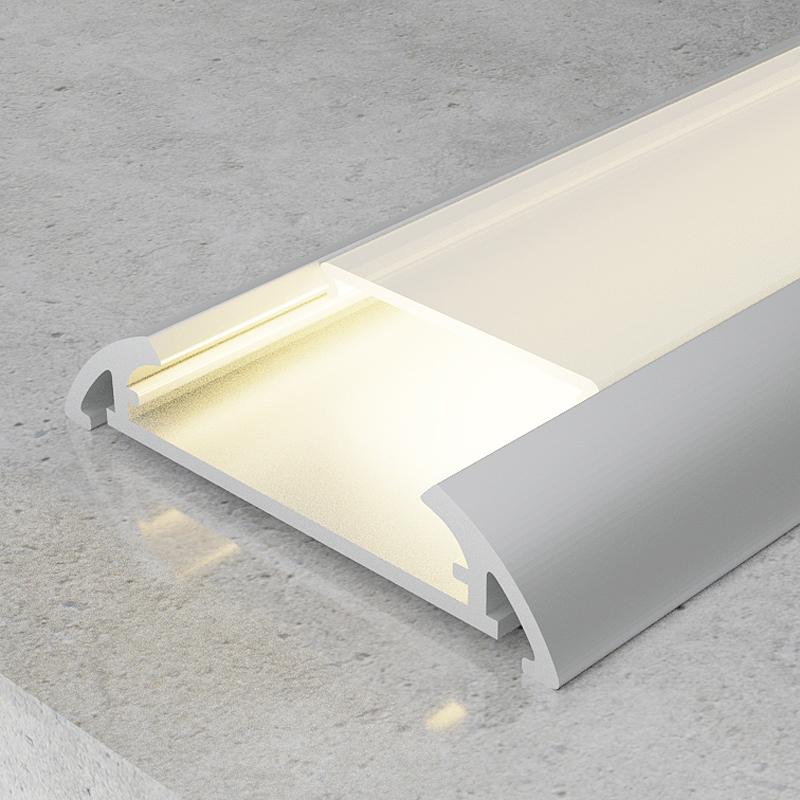 Perfil Especial Tira LED con Difusor Superficie Dinm Gris