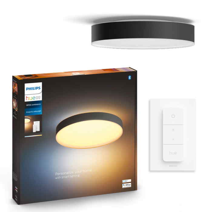 Enrave XL Plafón Philips HUE Ambiance Negro Zigbee & BT