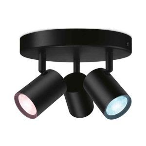 Lámpara Foco Imageo Color Negro 3P Philips WiZ Wifi Con tecnología SpaceSense