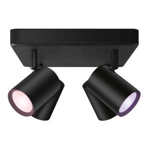 Lámpara Foco Imageo Color Negro 4P Philips WiZ Wifi Con tecnología SpaceSense