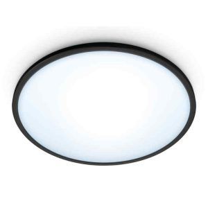 Lámpara Plafón SuperSlim 14w Negro Ambiance Philips WiZ Wifi Con tecnología SpaceSense