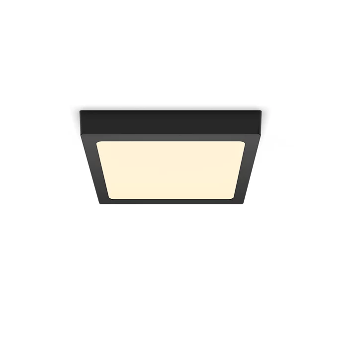 Downlight LED Magneos Cuadrado Negro Superficie 12w 2700ºk Philips