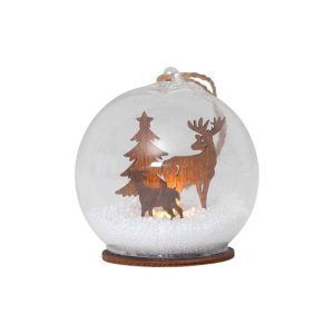 Bola Nieve Sobremesa Luces Navidad Fauna