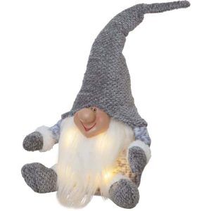 Muñeco Sobremesa Joylight Sit Gris Luces Navidad