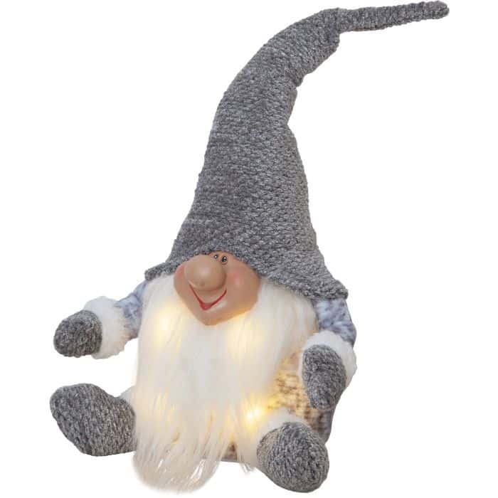 Muñeco Sobremesa Joylight Sit Gris Luces Navidad