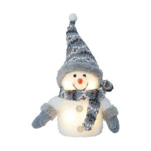 Muñeco Sobremesa Joylight Nieve Gris Luces Navidad