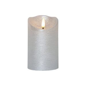 Vela Sobremesa Plata Luces Navidad Flamme