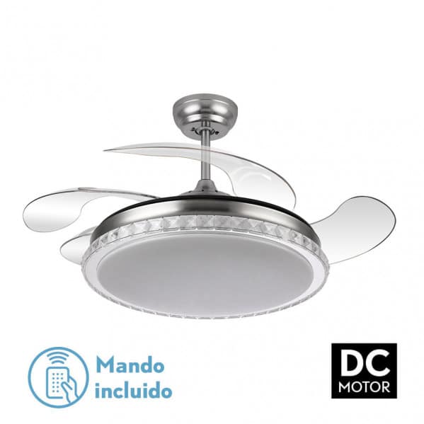 Ventilador Plegable de Techo Biliku Níquel DC