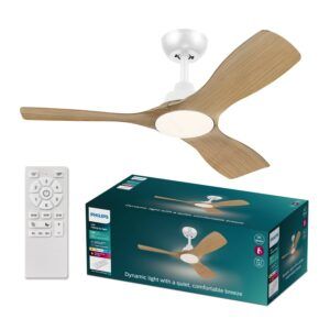 Ventilador de Techo Olas 42" DC Blanco Madera Philips